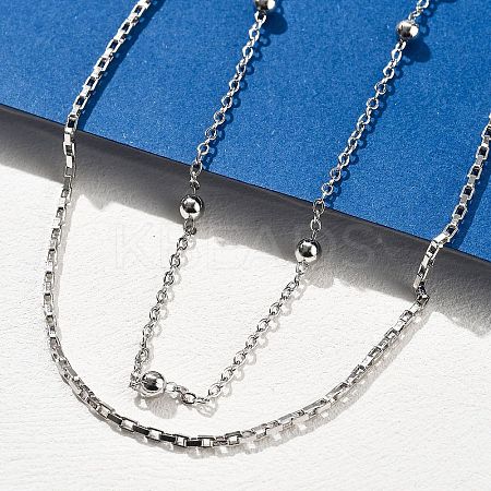 Brass Double Layer Necklaces NJEW-D302-54P-1