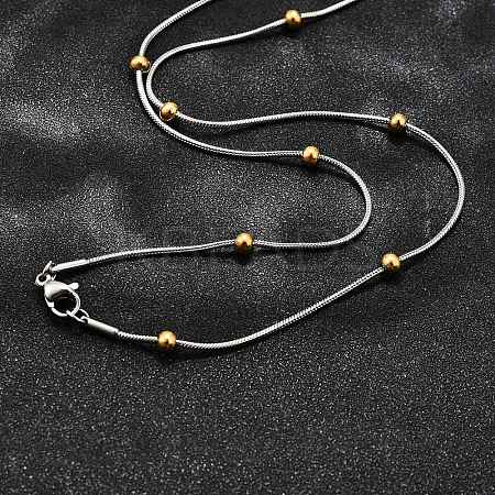 304 Stainless Steel Snake Chain Necklaces STAS-O099-39GP-1