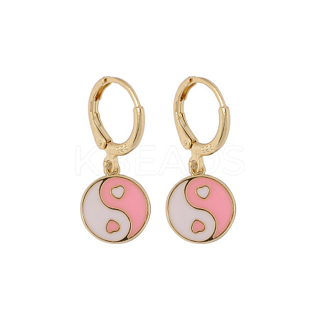 Alloy Enamel Yin Yang Dangle Leverback Earrings RELI-PW0001-062B-1
