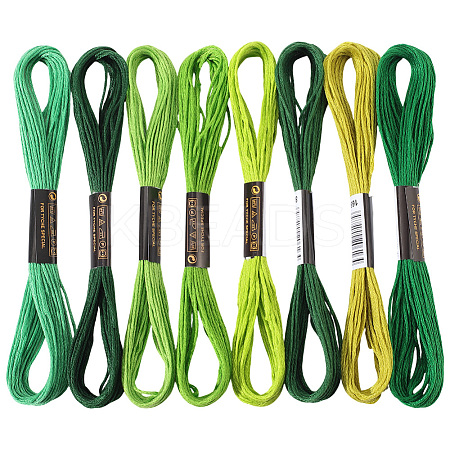 8 Skeins 8 Colors 6-Ply Polyester Embroidery Floss OCOR-CY0002-09C-1