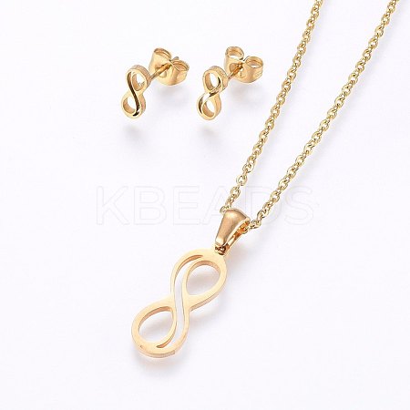 304 Stainless Steel Jewelry Sets SJEW-O090-10G-1