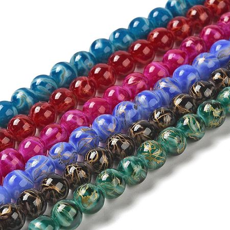 Baking Paint Glass Bead Strands DGLA-Z001-03A-1