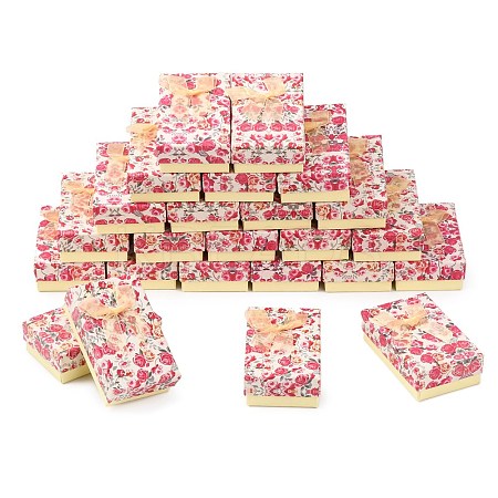 Flower Pattern Cardboard Jewelry Packaging Box CBOX-L007-003C-1