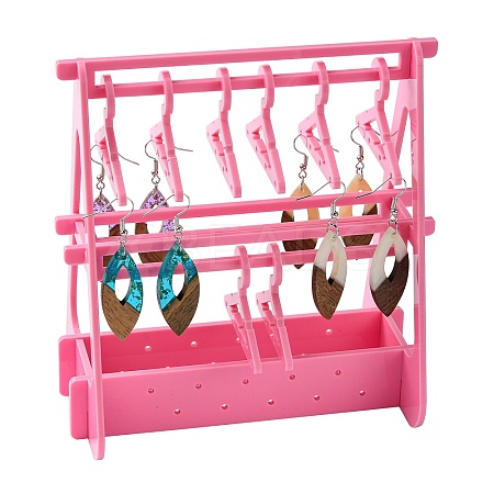 2 Layers Hanger Style Acrylic Earring Storage Display Rack ST-CJ0034-01B-1
