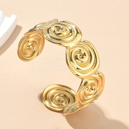 304 Stainless Steel Cuff Bangles for Women AJEW-P127-18G-1