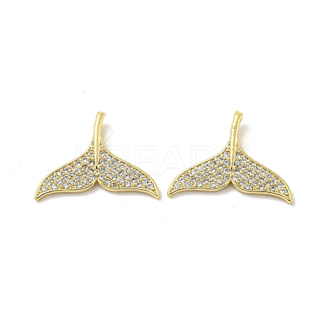 Brass Micro Pave Clear Cubic Zirconia Pendants KK-H460-35G-1