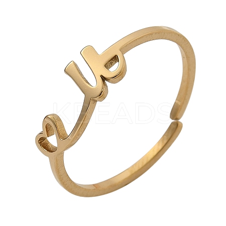 304 Stainless Steel Cuff Rings for Women RJEW-D285-01G-U-1
