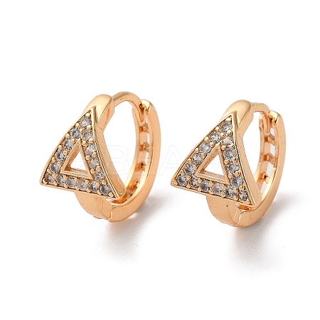 Brass Hoop Earrings with Glass EJEW-K256-92KCG-1