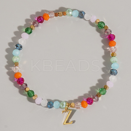 Brass Initial Charm Bracelets KC4213-26-1