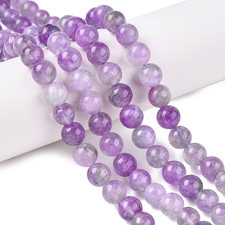 Dyed Natural White Jade Beads Strands G-T138-8mm-210-22-1
