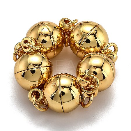 Rack Plating Brass Magnetic Clasps with Loops X-KK-F801-03B-G-1