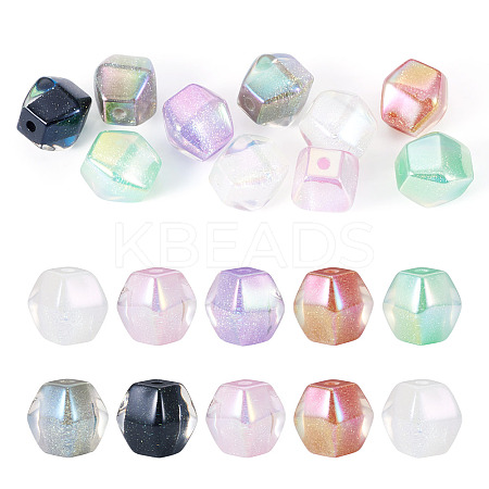 10Pcs Transparent Resin UV Reactive Beads RESI-TADJ0001-11-1