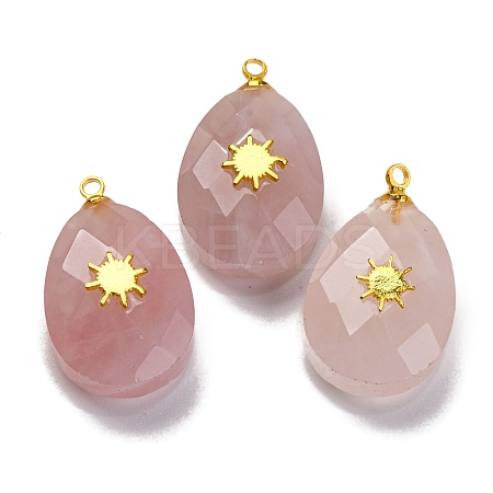 Natural Rose Quartz Pendants G-B089-01G-05-1