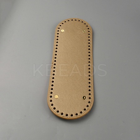 Oval PU Leather Knitting Crochet Bags Nail Bottom Shaper Pad PURS-WH0001-64A-1