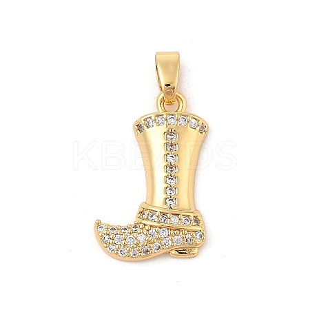 Brass Micro Pave Cubic Zirconia Pendants KK-R100-08G-1
