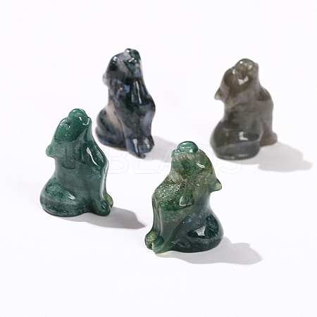 Natural Indian Agate Carved Wolf Figurines PW-WG639A4-06-1