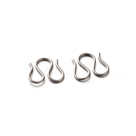 Tarnish Resistant 201 Stainless Steel S-Hook Clasps STAS-E088-25-1