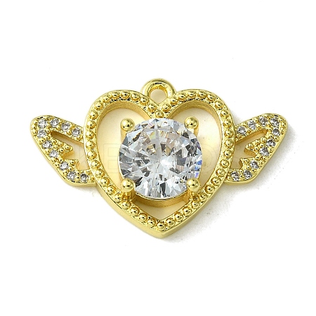 Eco-Friendly Brass Micro Pave Cubic Zirconia Pendants KK-A204-07G-1