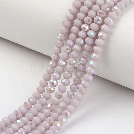 Electroplate Opaque Solid Color Glass Beads Strands LS-EGLA-A034-P6mm-L08-1