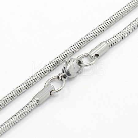Tarnish Resistant Men's 304 Stainless Steel Snake Chain Necklaces STAS-O037-74P-1