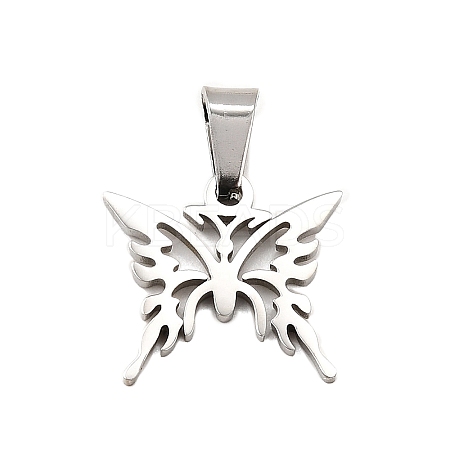 Butterfly 304 Stainless Steel Pendants STAS-M121-12P-1