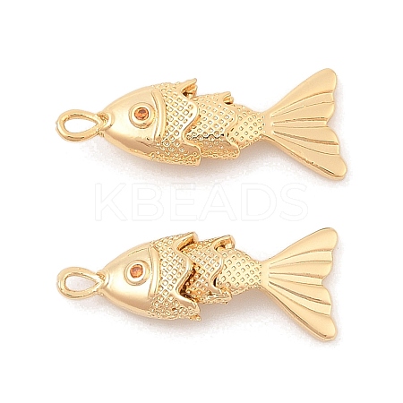 Brass Micro Pave Clear Cubic Zirconia Pendants LS-KK-C080-02A-G-1