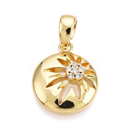 Brass Micro Pave Cubic Zirconia Pendants KK-T070-38G-1