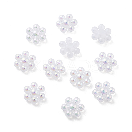 Snowflake Rainbow Iridescent Plating Acrylic Cabochons PACR-B003-04-1