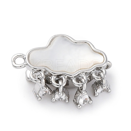 Brass Micro Pave Clear Cubic Zirconia Box Clasps KK-P291-34P-1