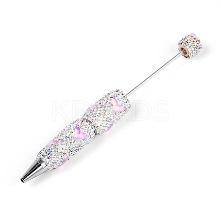 Fishtail Resin & Polymer Clay Pave Rhinestone Ball-Point Pen AJEW-T013-05C-1