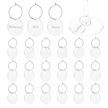 24Pcs Transparent Blank Acrylic Wine Glass Charms AJEW-AB00074-1