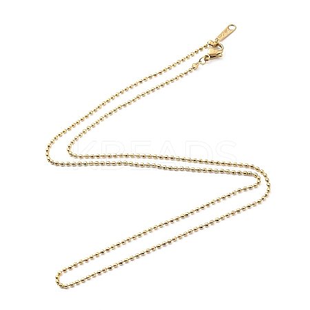 304 Stainless Steel Ball Chain Necklace for Women NJEW-A008-03G-1