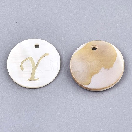 Natural Freshwater Shell Pendants SHEL-N027-04Y-1