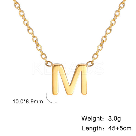 201 Stainless Steel Initial Pendant Necklaces FS-WG78A3B-13-1