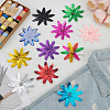 33Pcs 11 Colors Flower PVC Glitter Sequins Ornament Accessories DIY-FG0008-26-4