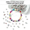 240Pcs 12 Colors Brass Grade A Rhinestone Spacer Beads KK-YW0002-34S-2