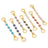 7Pcs 7 Colors Alloy Enamel Flower Link Bag Extension Chains HJEW-TAC0104-2