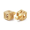 Alphabet Brass Micro Pave Clear Cubic Zirconia Pendants ZIRC-O045-01G-L-3