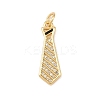 Brass Micro Pave Clear Cubic Zirconia Pendants KK-P339-21G-02-1