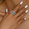 Elegant Vintage Style Brass Wide Hollow Flower Band Ring for Women's Daily Wear OD6362-3-1