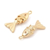 Brass Micro Pave Clear Cubic Zirconia Pendants KK-C080-02A-G-2