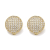 Half Round Brass Micro Pave Clear Cubic Zirconia Clip-on Earrings EJEW-M082-14G-2