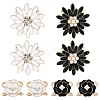 8Pcs 4 Styles Carnation & Daisy Golden Alloy Enamel Scarf Buckle Ring AJEW-CJ0001-33-1