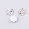 Druzy Resin Cabochons RESI-WH0026-03A-06-1