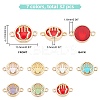 32Pcs 7 colors Glass Connector Charms GLAA-AR0001-29-5