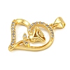 Rack Plating Brass Micro Pave Cubic Zirconia Pendants KK-Z063-03G-2