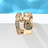 Brass Clear Cubic Zirconia Cuff Earrings EJEW-Q025-03B-G-4