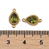 Ion Plating(IP) 304 Stainless Steel Cubic Zirconia Teardrop Links Connector Charms X-STAS-K256-23G-4