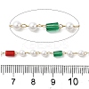 Handmade Glass & Imitation Pearl Beaded Chains CHS-L031-12G-2