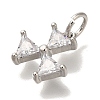 Rack Plating Brass Micro Pave Cubic Zirconia Charms KK-I720-39P-2